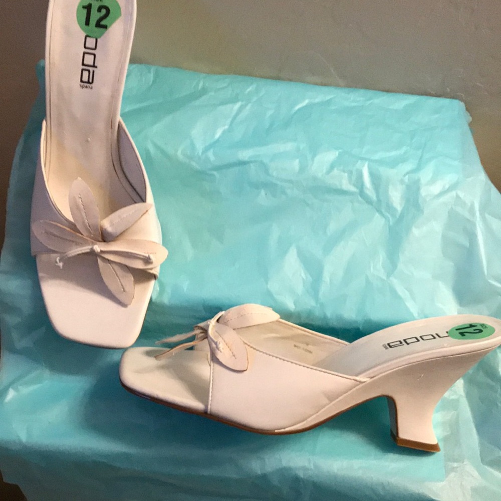 Sandals white strapless high heel